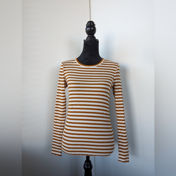 Selected/Femme Striped Long Sleeve T-shirt - Picture 3 of 14
